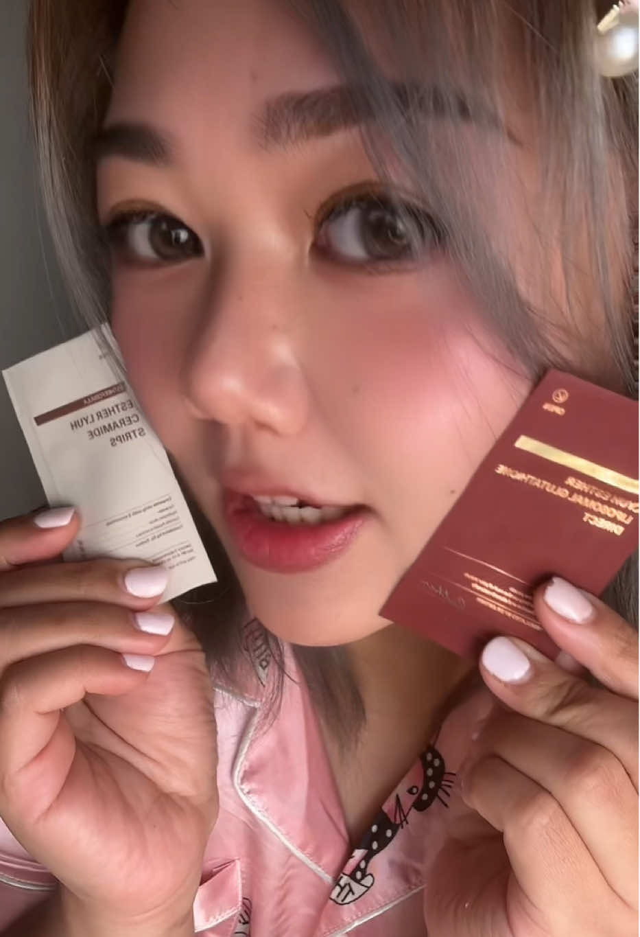 TikTok post by @llora157 for Esther Formula. Caption reads: [...] !! No more acne’s since i got it!!....