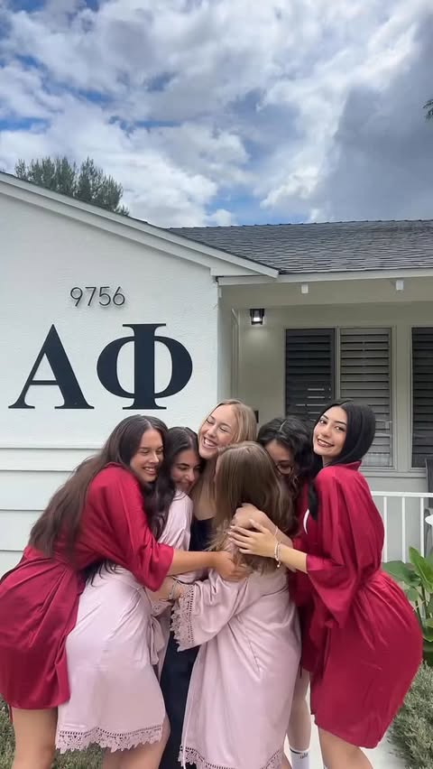 Instagram post by @csunalphaphi for AW Bridal. Caption reads: [...] our Spring Class some adorable robes! AW....