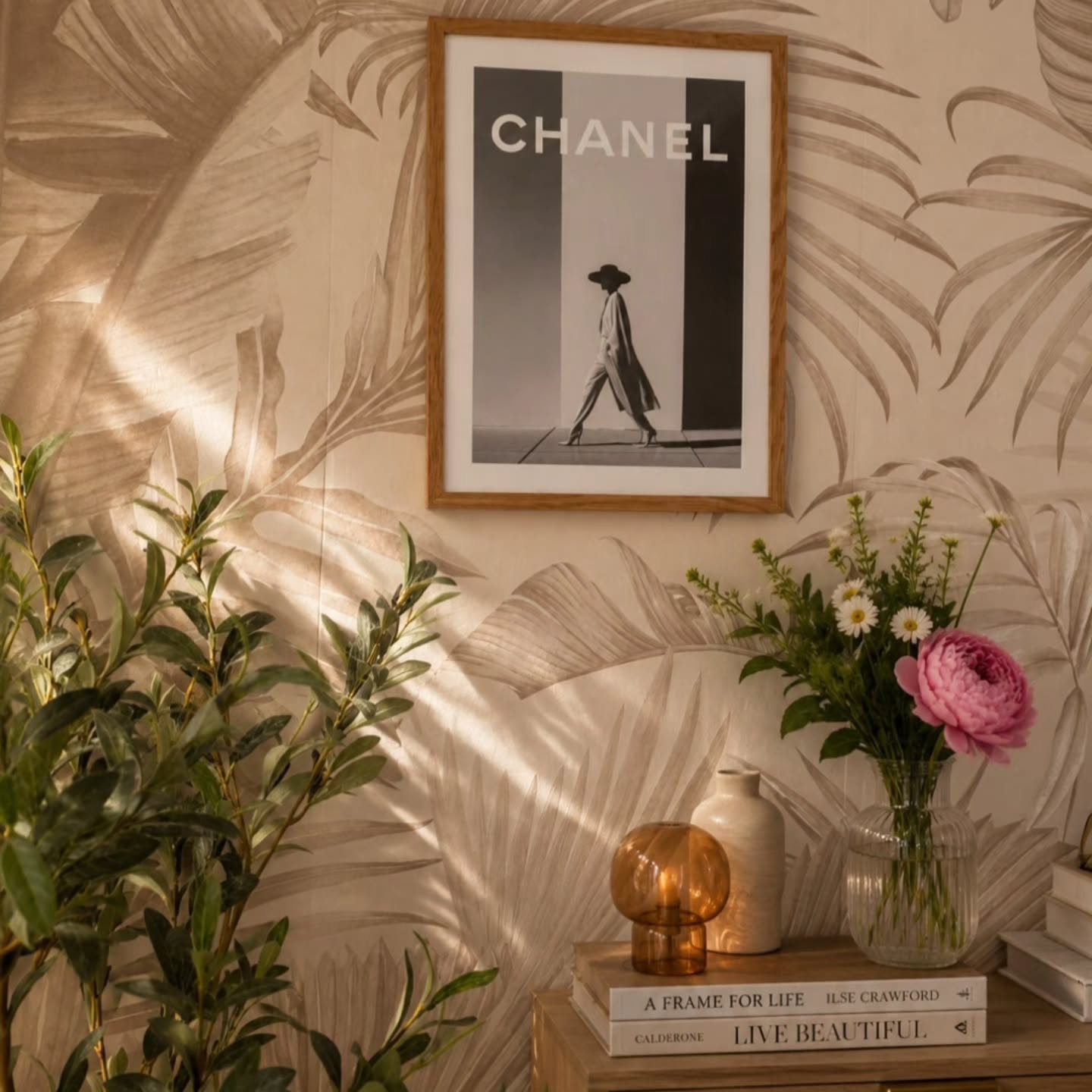 Instagram post by @ania_homee_ for Poster Store. Caption reads: [...] beautiful Chanel Fashion Poster from....