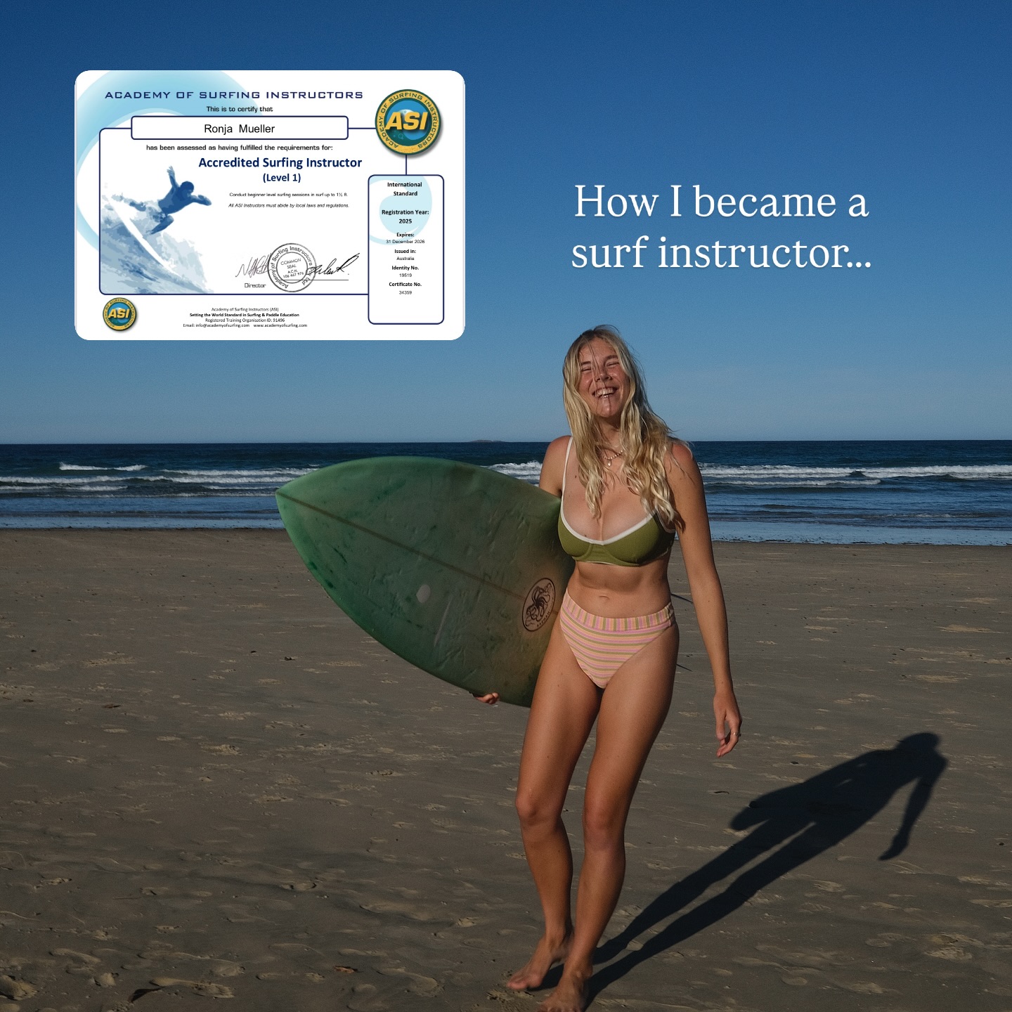 Instagram post by @ronja.yogaflow for Mojosurf. Caption reads: 😭😳😍 If you had told me at the beginning of this....