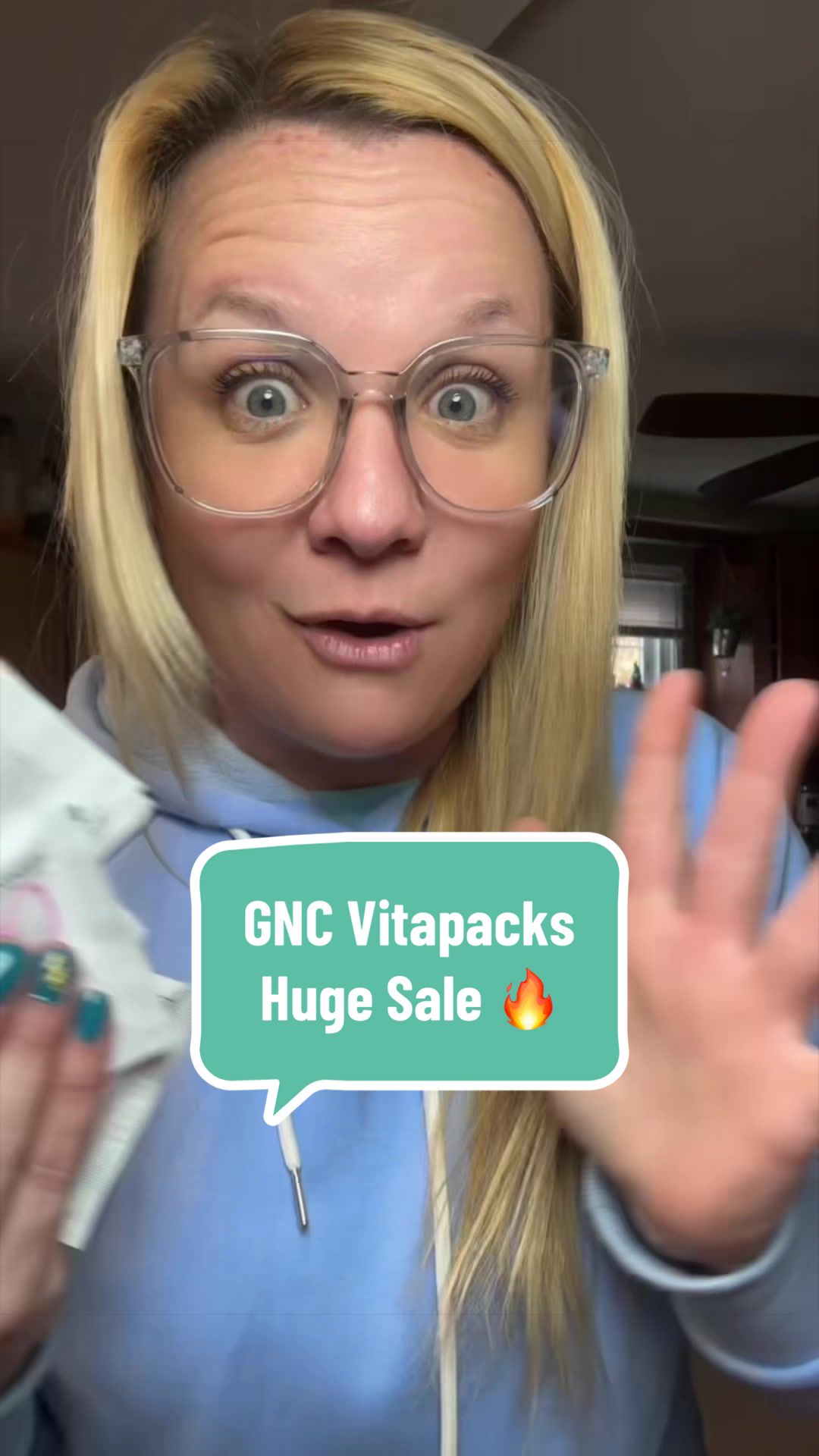 TikTok post by @lovelaughlive0160 for GNC. Caption reads: Gotta get my vitamins! Especially while @GNC Live....