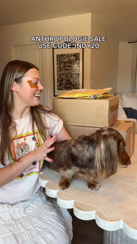 Instagram post by @indytheminidoxie for Anthropologie. Caption reads: [...] or more today through the 28th!!....