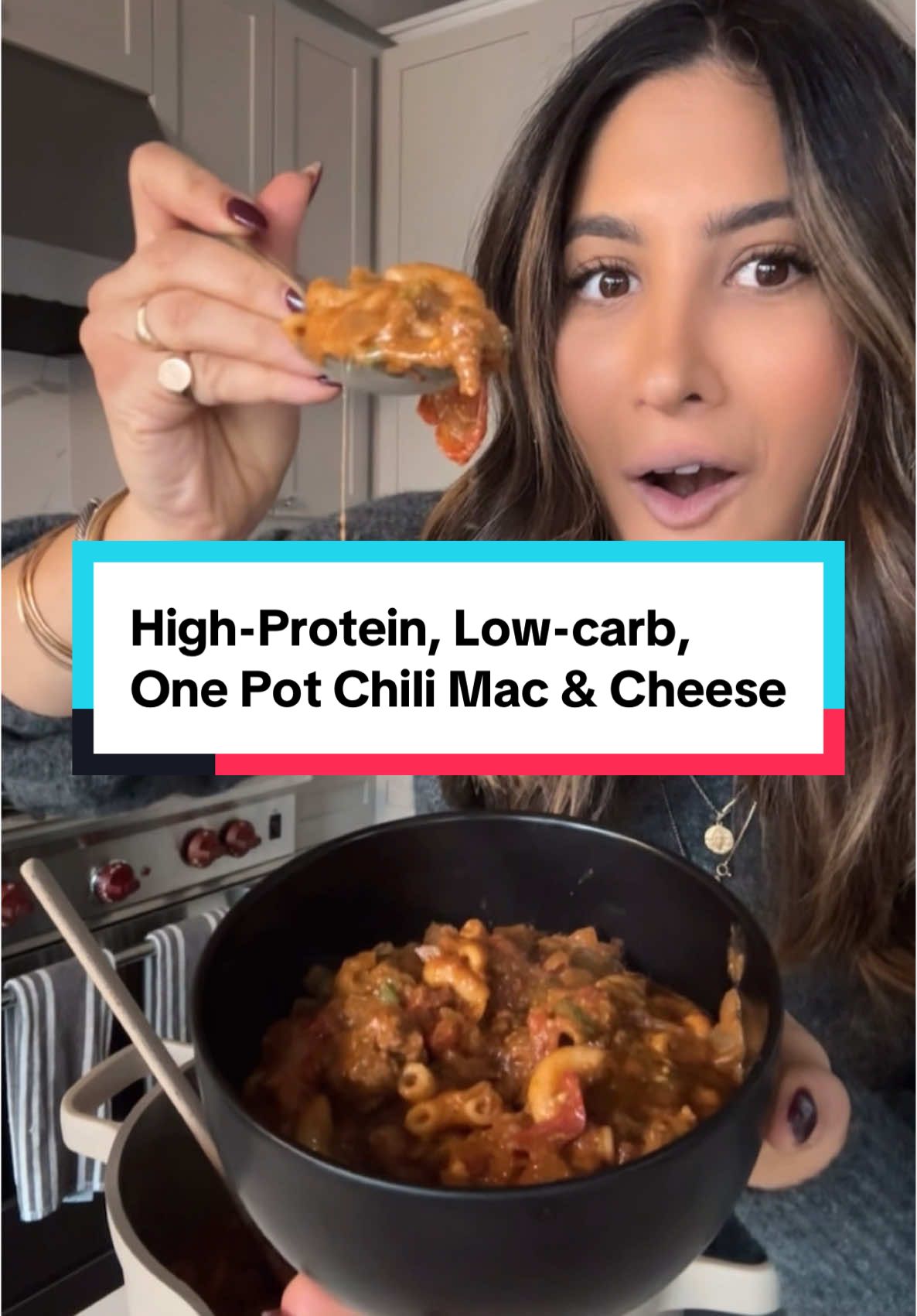 TikTok post by @proteinsnackqueen for Kaizen Food Company. Caption reads: MY gift to you in 2025 is this high-protein,....
