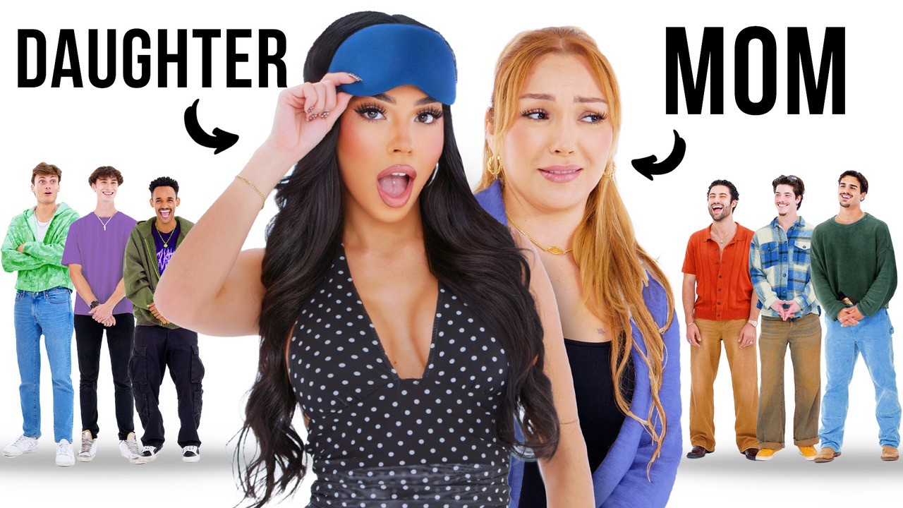 YouTube post by @poppiesstudios for Herohero. Caption reads: Blind Dating 6 Guys Based on Senses (With Her Mom).