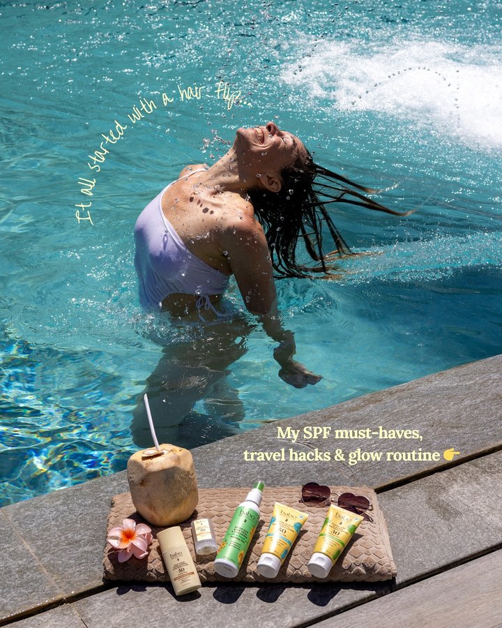 Instagram post by @viverenewyork for Babo Botanicals. Caption reads: Is it even a real girls trip if you don’t forget....