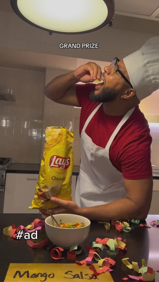 Instagram post by @jd_maner for Frito-Lay. Caption reads: #AD Frito-Lay® is looking for a new whopping $1M....