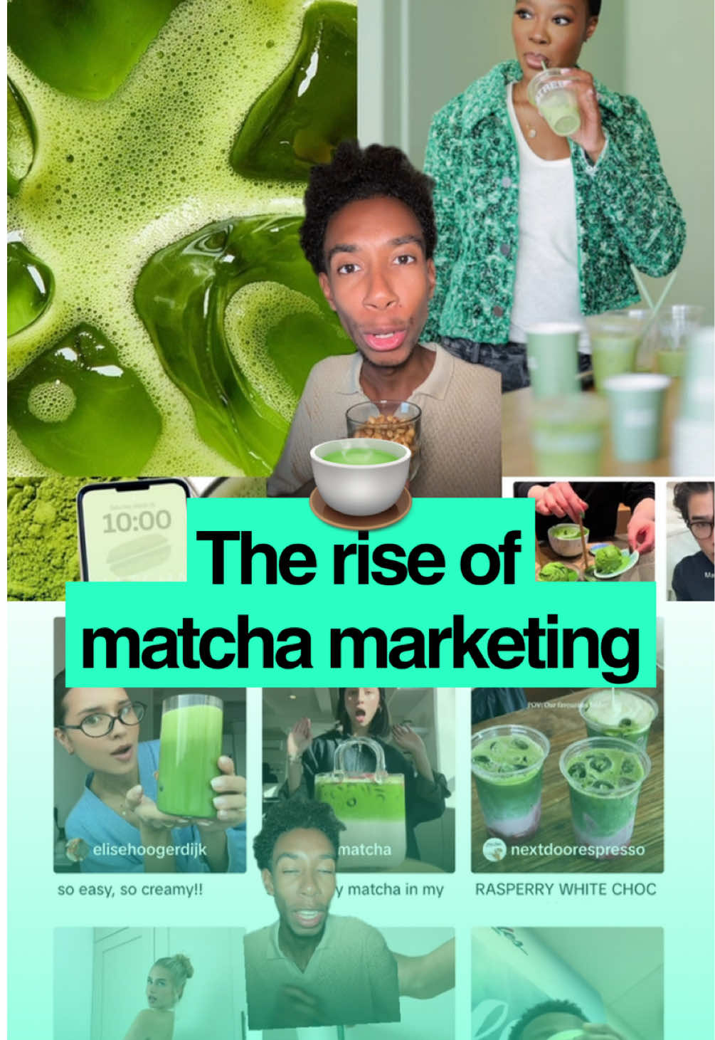 TikTok post by @coldestjoel for Blank Street. Caption reads: How matcha became the viral influencer and brand....