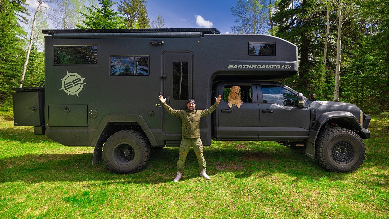 YouTube post by @JigginWithJordan for Maev. Caption reads: Living 96hrs OFF-GRID in a $1,000,000 EARTH....