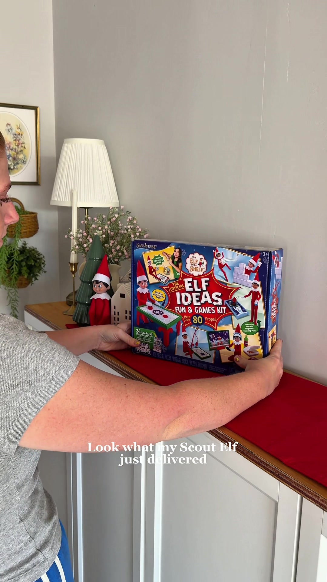 TikTok post by @its.aimeeleigh for The Elf on the Shelf. Caption reads: [...] has me sorted for all 24 days! @The Elf On....