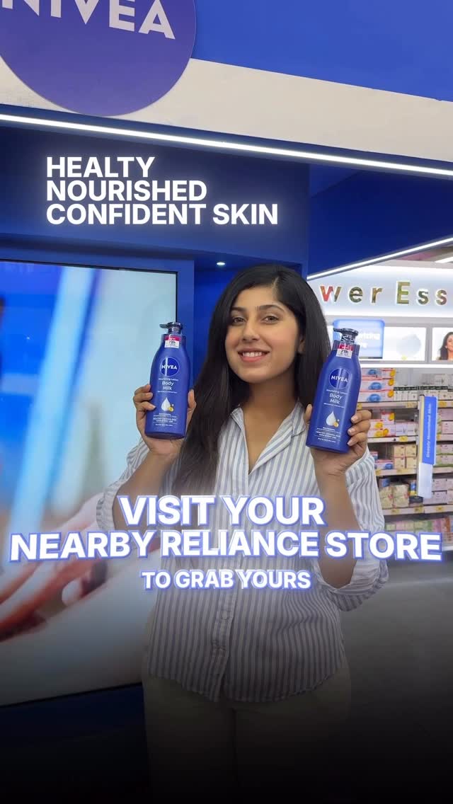 Instagram post by @harshitamehraaa for SMART Bazaar. Caption reads: NIVEA Body Milk brings 72H of love 💙 because your....