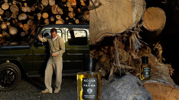Instagram post by @cvlager for Acqua di Parma. Caption reads: Discovering the craftsmanship behind @acquadiparma....