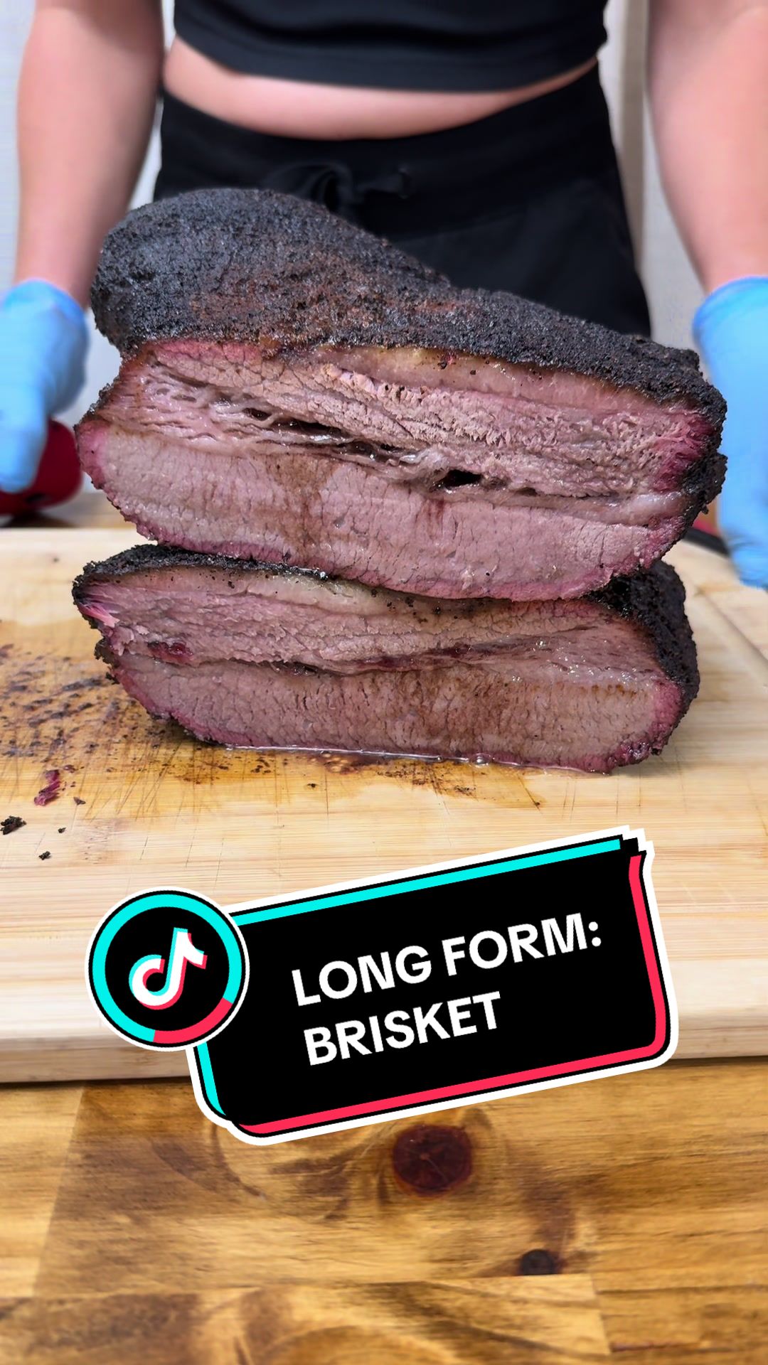 TikTok post by @meat.me.at.the.smoker for Heath Riles BBQ. Caption reads: BRISKET (See Link in BIO) #fyp #fypシ....