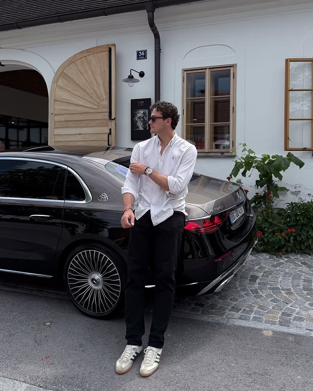 Instagram post by @stefandrives for Mercedes-Benz. Caption reads: the finer things in life. @mercedesbenz_austria....