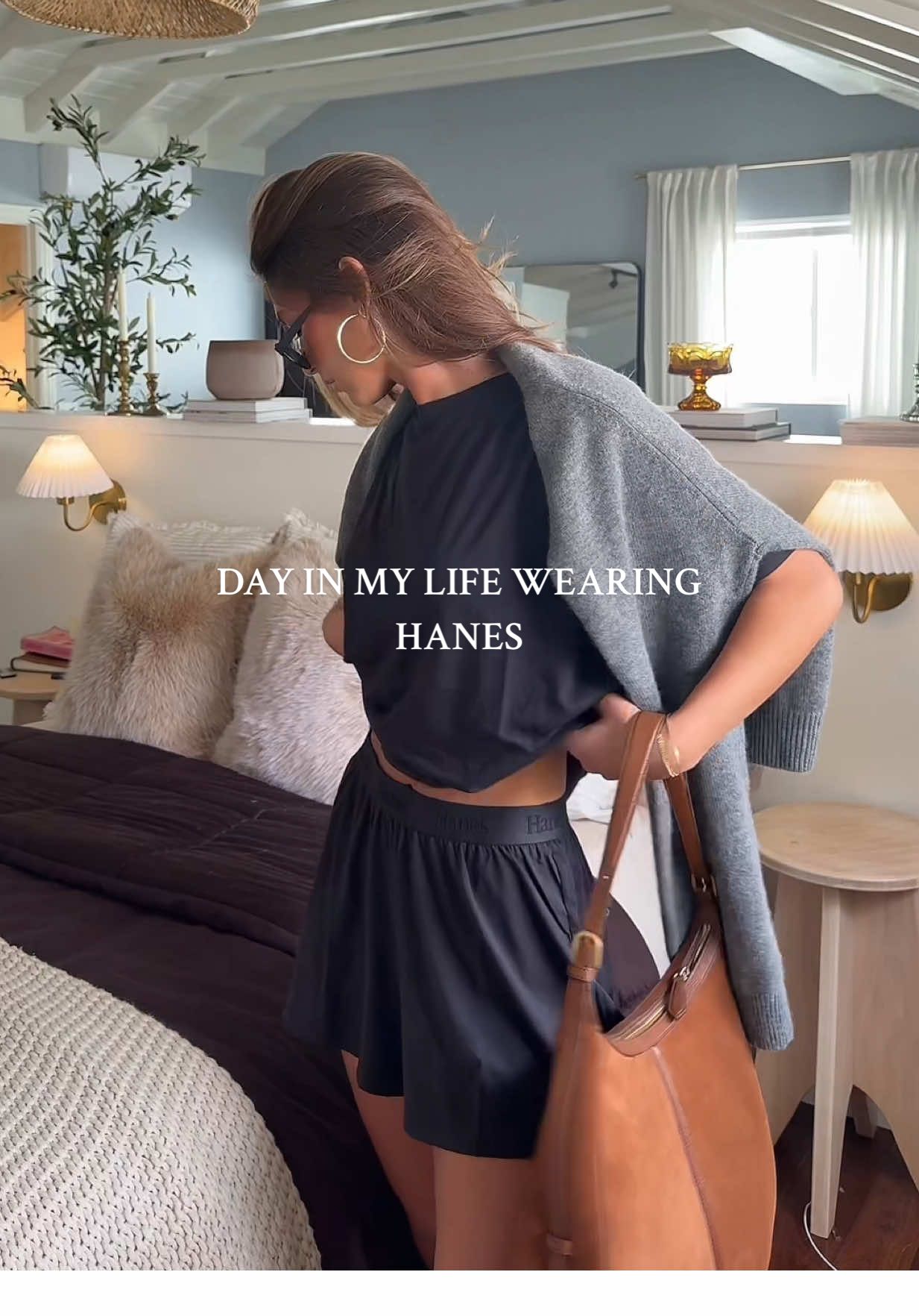 TikTok post by @beccacinelli for Hanes. Caption reads: @Hanes makes me feel comfortable and confident....