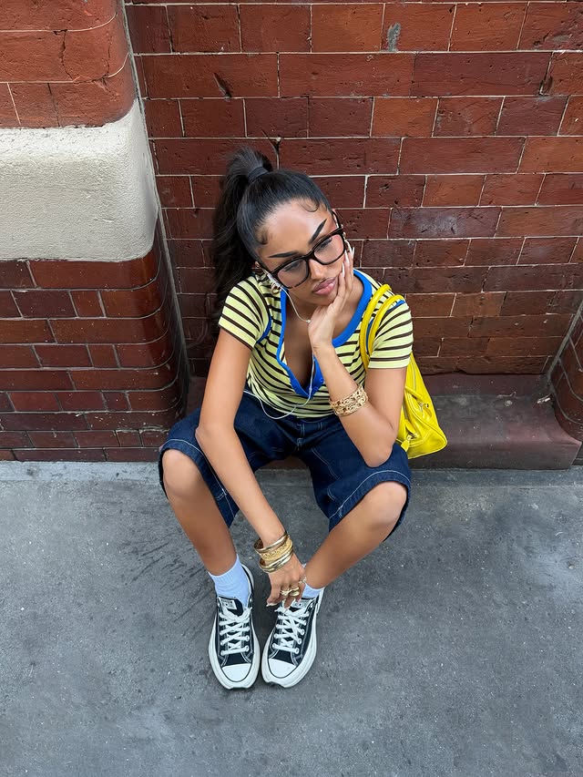 Instagram post by @sxmara for schuh. Caption reads: [...] comfy in my Converse Run Star Crush from....