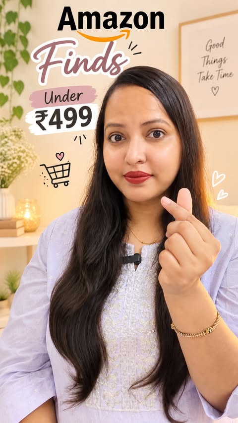 Instagram post by @dakshitgoyal for Amazon Finds. Caption reads: #ad ✨ Amazon finds under Rs.499/- you’ll want to....