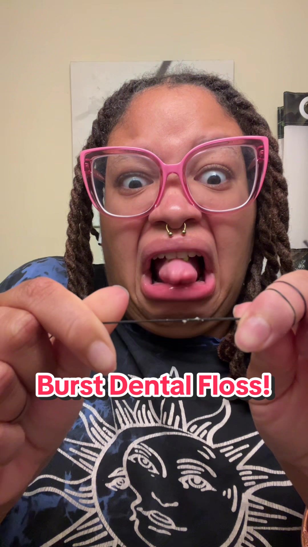 TikTok post by @daniellecavv for Burst Oral Care. Caption reads: [...] Absolutely love this dental floss! @BURST....