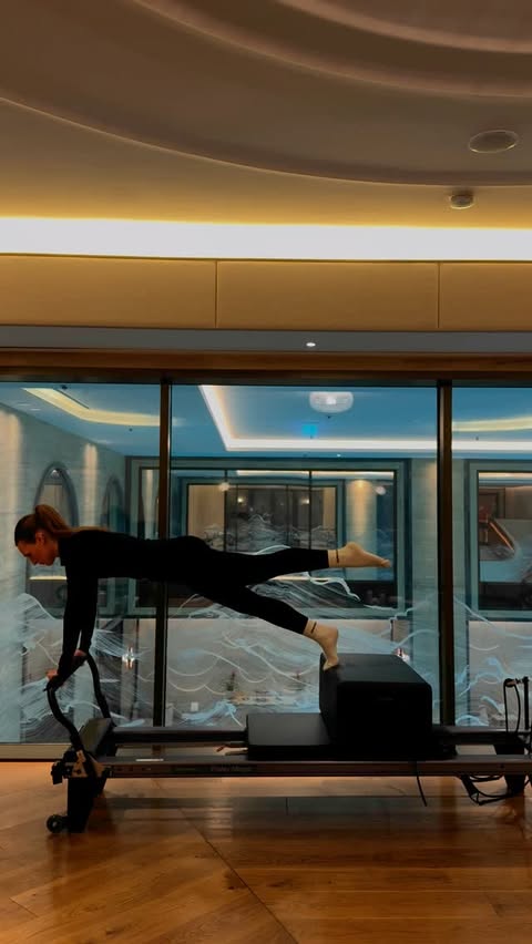 Instagram post by @katageridou for Adanola. Caption reads: 🖤 @adanola . . . #ad#pilates [...].