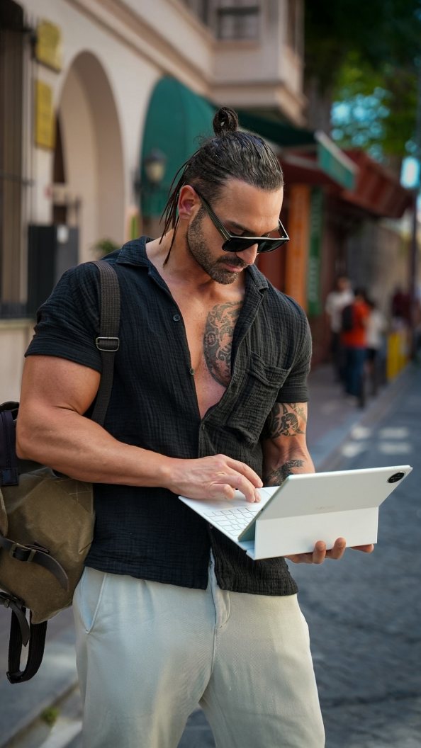 Instagram post by @kerimsavassari for Huawei Mobile France. Caption reads: Tabletin hafifliği, bilgisayarın gücü…
HUAWEI....