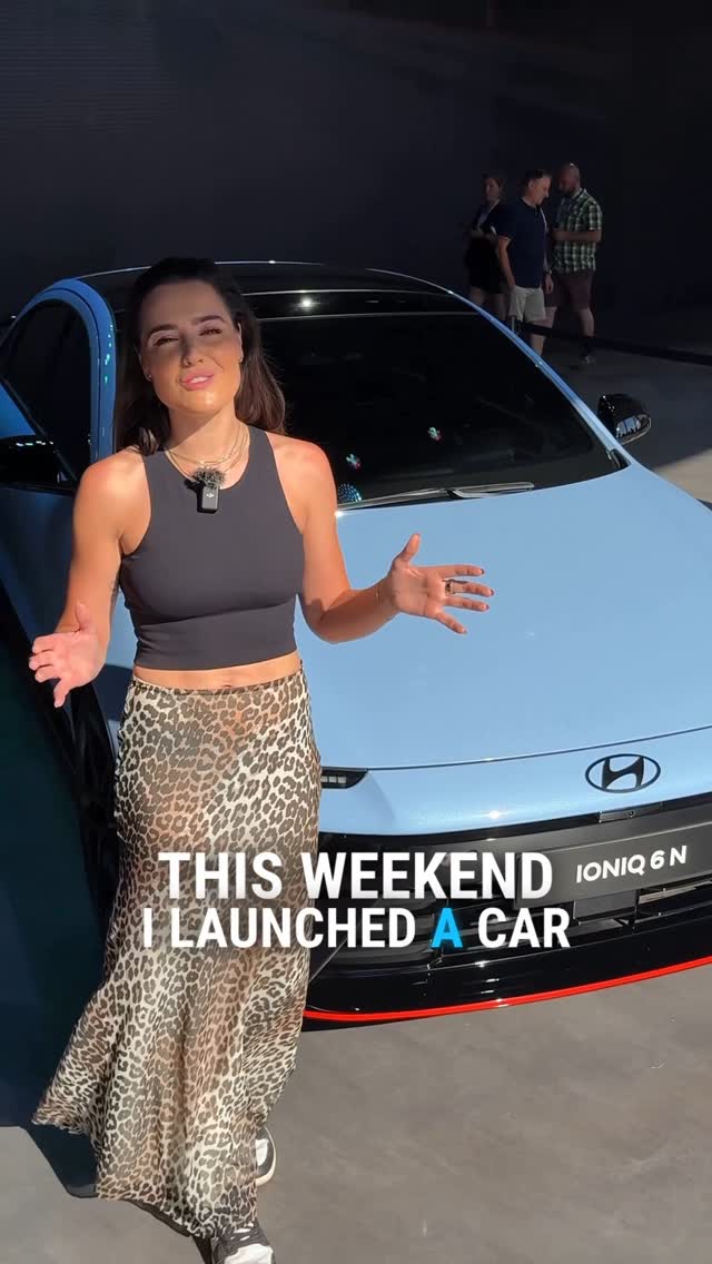 Instagram post by @queenb for Hyundai. Caption reads: Let’s take a closer look at the Hyundai IONIQ 6 N....