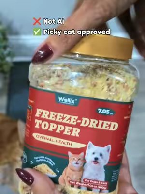 TikTok post by @itscookiecat for Just Try Pet US. Caption reads: [...] #tiktokshopstockup #wellix @Just Try Pet US.