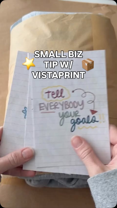 Instagram post by @shopmaddiegreen for VistaPrint. Caption reads: ⭐️Small Business WIN!! I love @vistaprint and I’m....