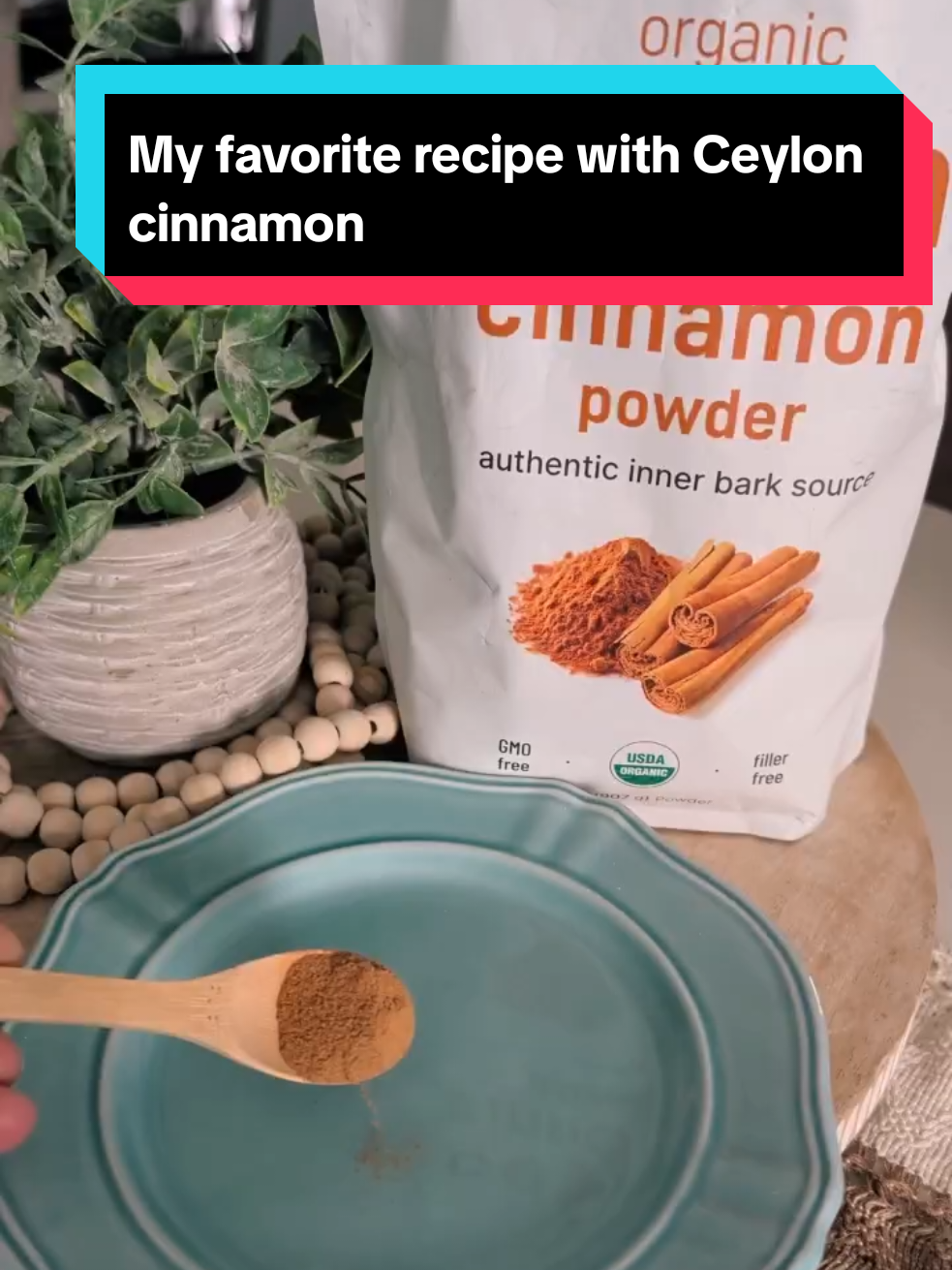 TikTok post by @agelessbeauty44 for Micro Ingredients. Caption reads: Microingredients Ceylon Cinnamon powder [...].