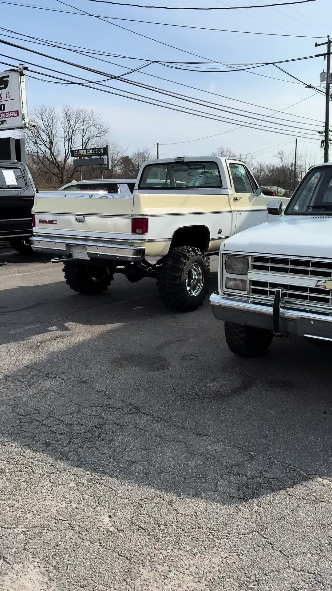 TikTok post by @davisautosales for MickeyThompsonTires. Caption reads: [...] and Mickey Thompson Canyon Wheels....