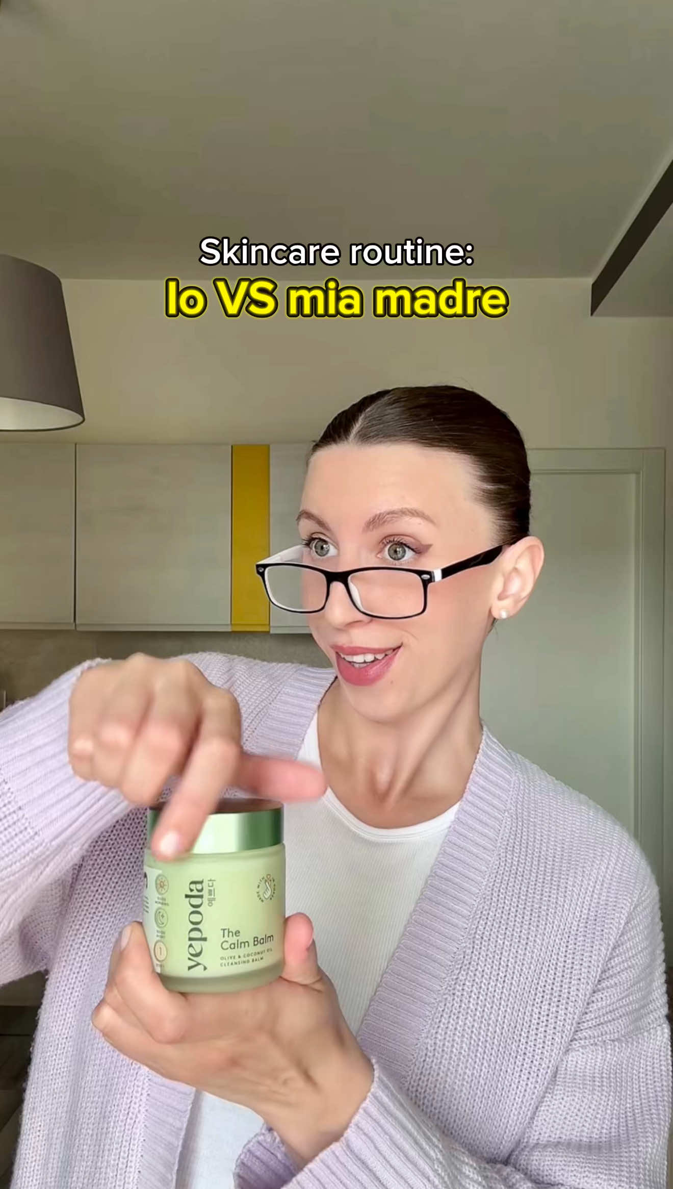 TikTok post by @anytaishere for Yepoda. Caption reads: Skincare routine: io VS mia madre 😂 E voi che....