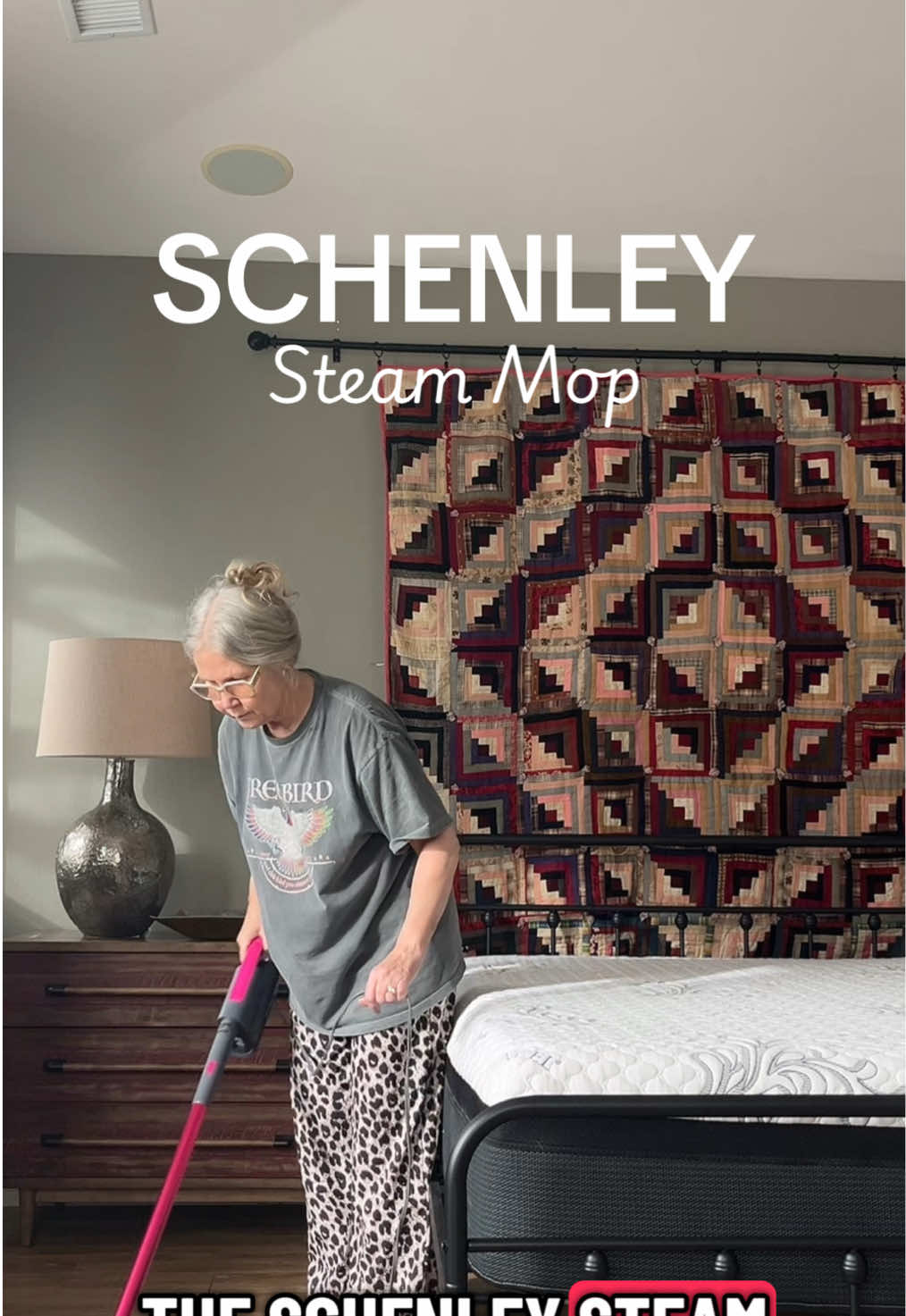 TikTok post by @dawngregg1 for Schenley. Caption reads: SCHENLEY STEAM MOP 🌸 Powerful. Easy to use. [...].
