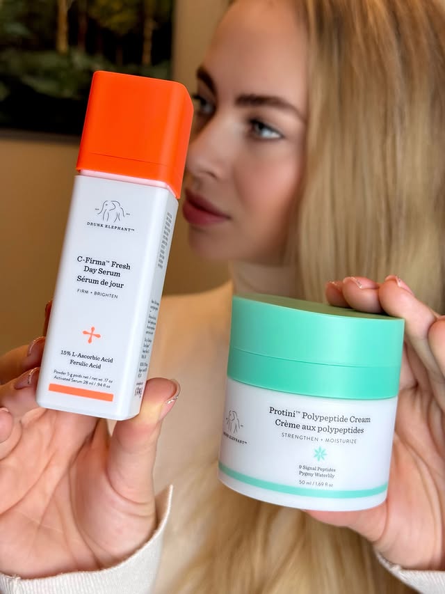 Instagram post by @kellsy2901 for Drunk Elephant. Caption reads: [...] duo I’ve been reaching for lately:....