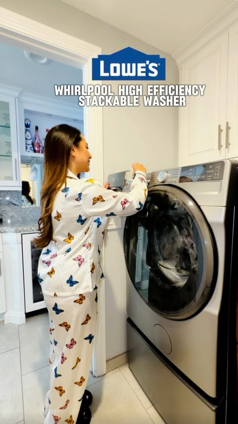 Instagram post by @mrs.myrna for Whirlpool. Caption reads: [...] laundry so much easier as a mom the....