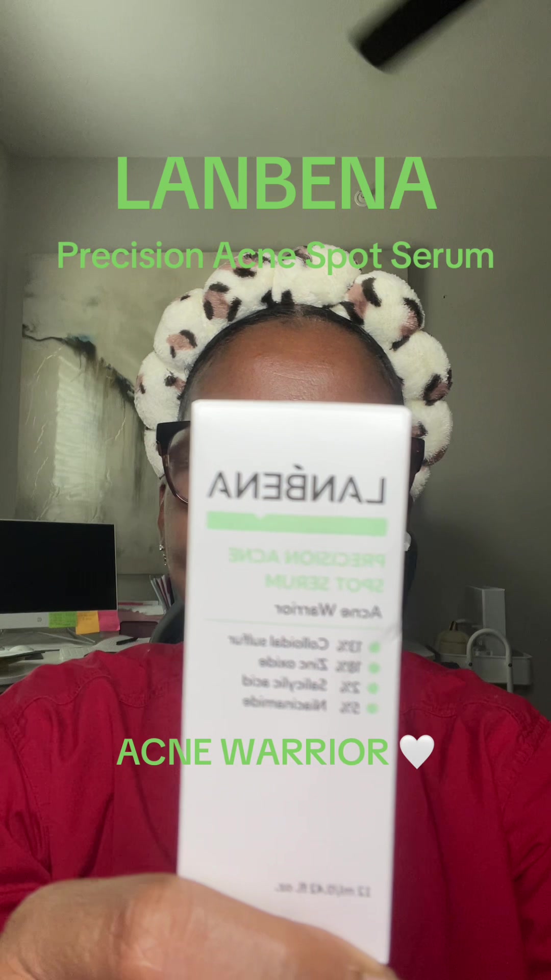 TikTok post by @anyanmorgan for Lanbena. Caption reads: 😴💤 Reduce overnight acne with LANBENA! 🤍....