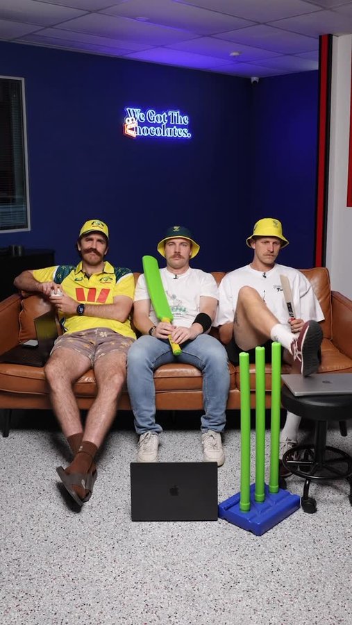 Instagram post by @wegotthechocolates for Kayo Sports. Caption reads: [...] Well except for a few work emails!....