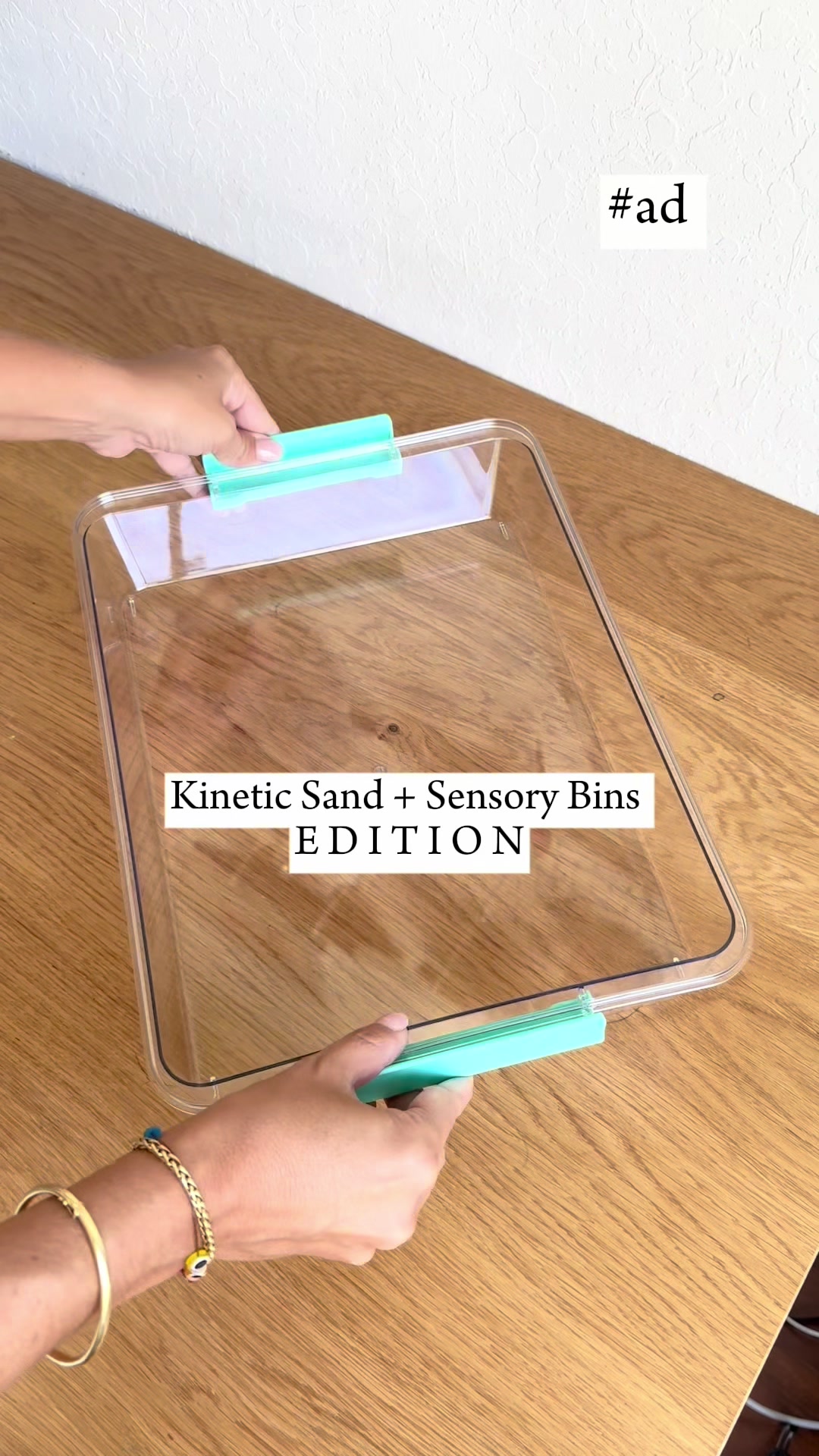 TikTok post by @craftymoms for Kinetic Sand. Caption reads: #ad @Kinetic Sand isn’t just squishy and....