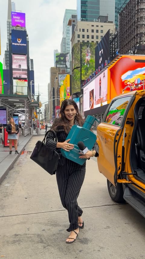 Instagram post by @liana_ava for KEVIN.MURPHY. Caption reads: Only KEVIN.MURPHY can get me to Times Square…with....