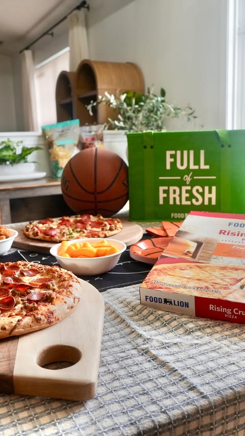 Instagram post by @charlieandcrewdad for Food Lion. Caption reads: [...] up on our game time frozen snacks! Food Lion....