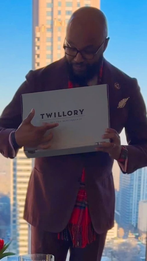 Instagram post by @thecomplicatedgentleman for Twillory. Caption reads: It’s another TCG Unboxing…. Today with....