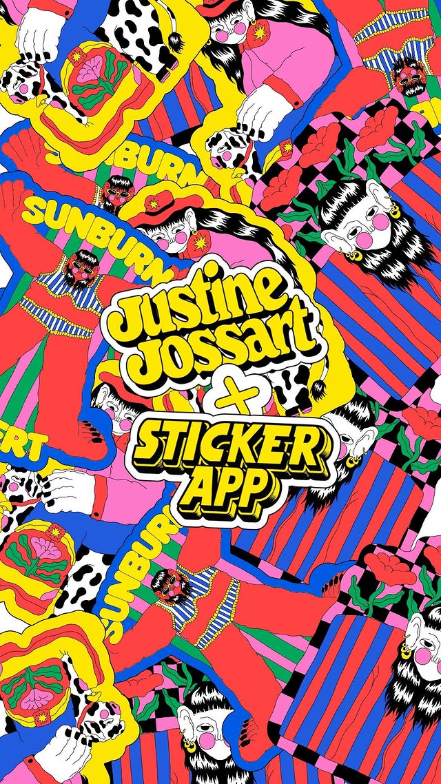 Instagram post by @justinejossart for StickerApp. Caption reads: @stickerapp x Justine Jossart . I was lucky to....