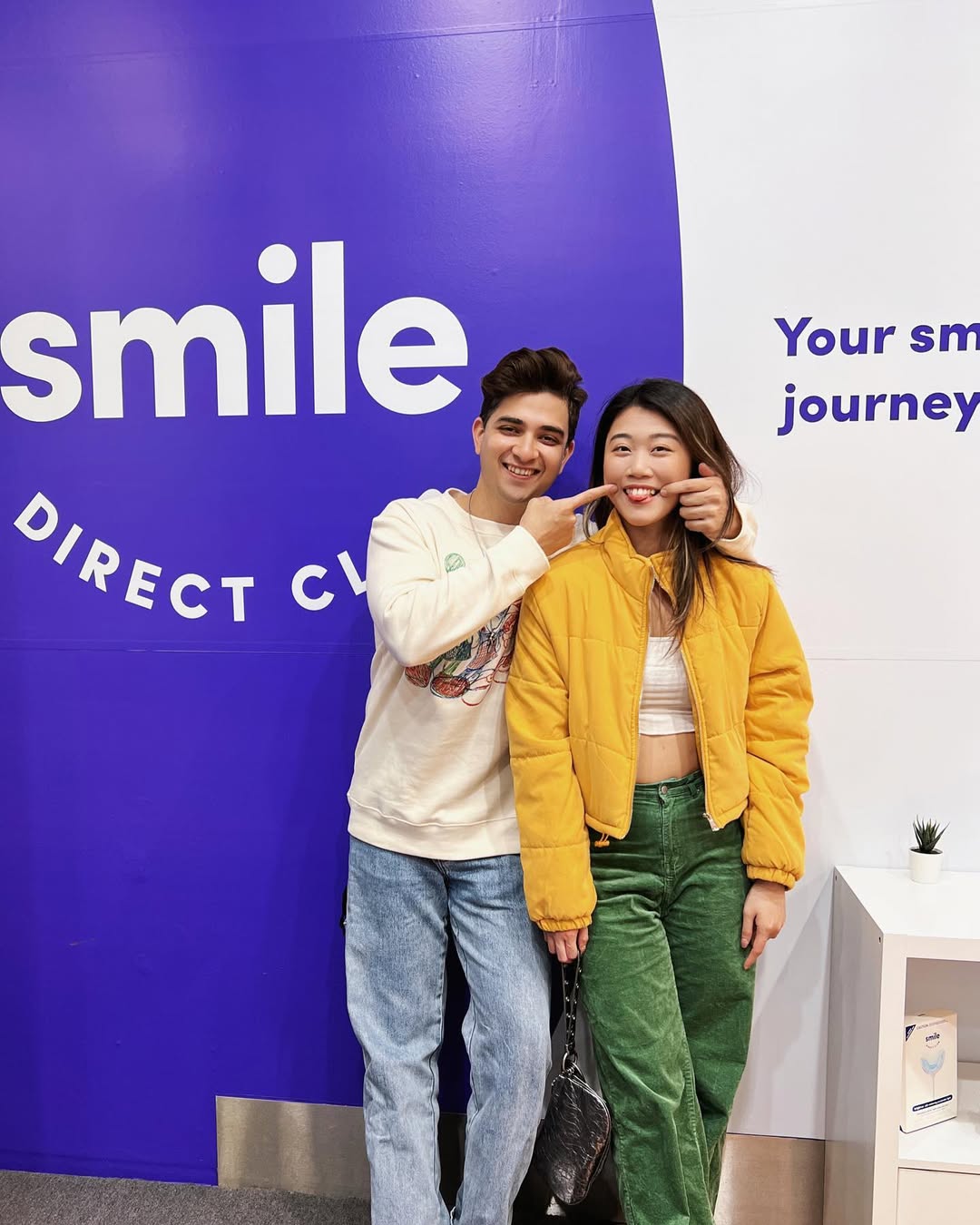 Instagram post by @_nickandcarrie_ for SmileDirectClub. Caption reads: Hey guys! So excited to start our SmileJourney and....
