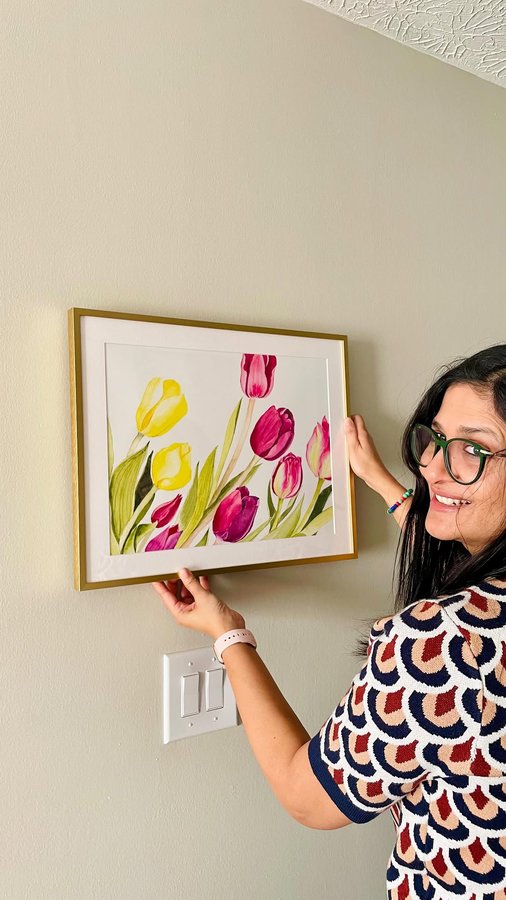 Instagram post by @monali3832 for Frame It Easy. Caption reads: [...] 🖼️✨ Thrilled to partner with @frameiteasy....