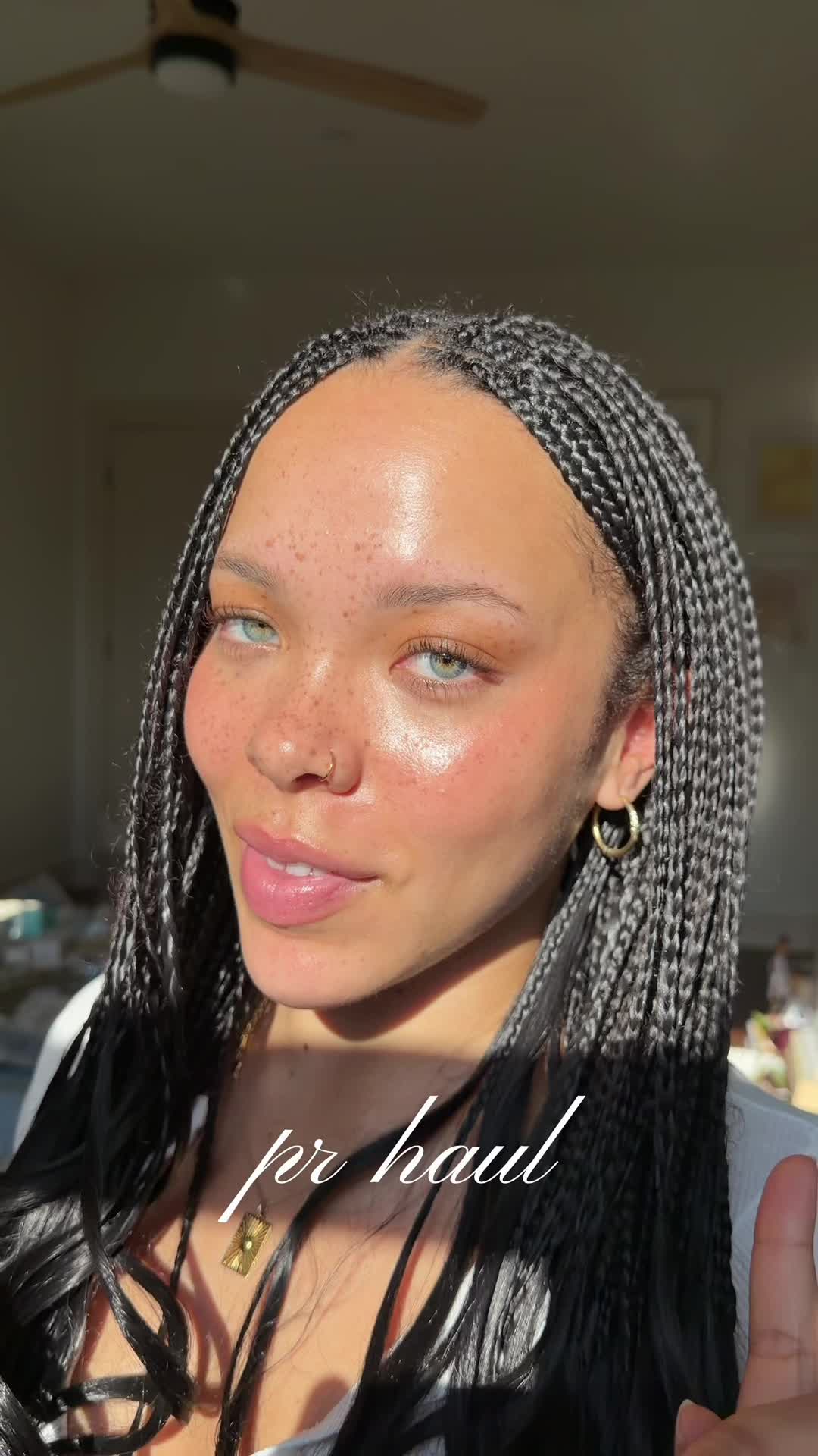 TikTok post by @badgaledie for Elm Biosciences. Caption reads: thank you so much 🥹 @LORE @Farmacy Beauty @Remedy....