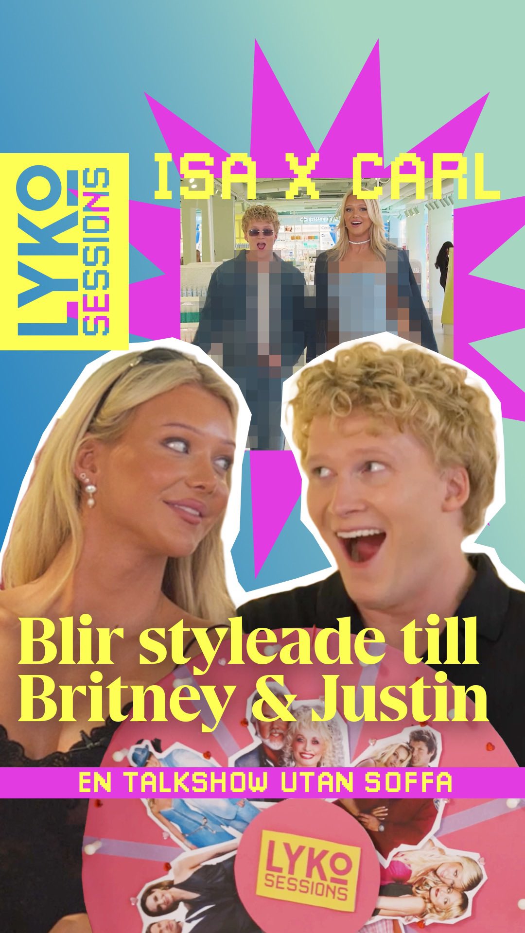 Instagram post by @carltuleus for Lyko. Caption reads: Denim + diamonds = iconic 🔥 Carl & Isa channel....