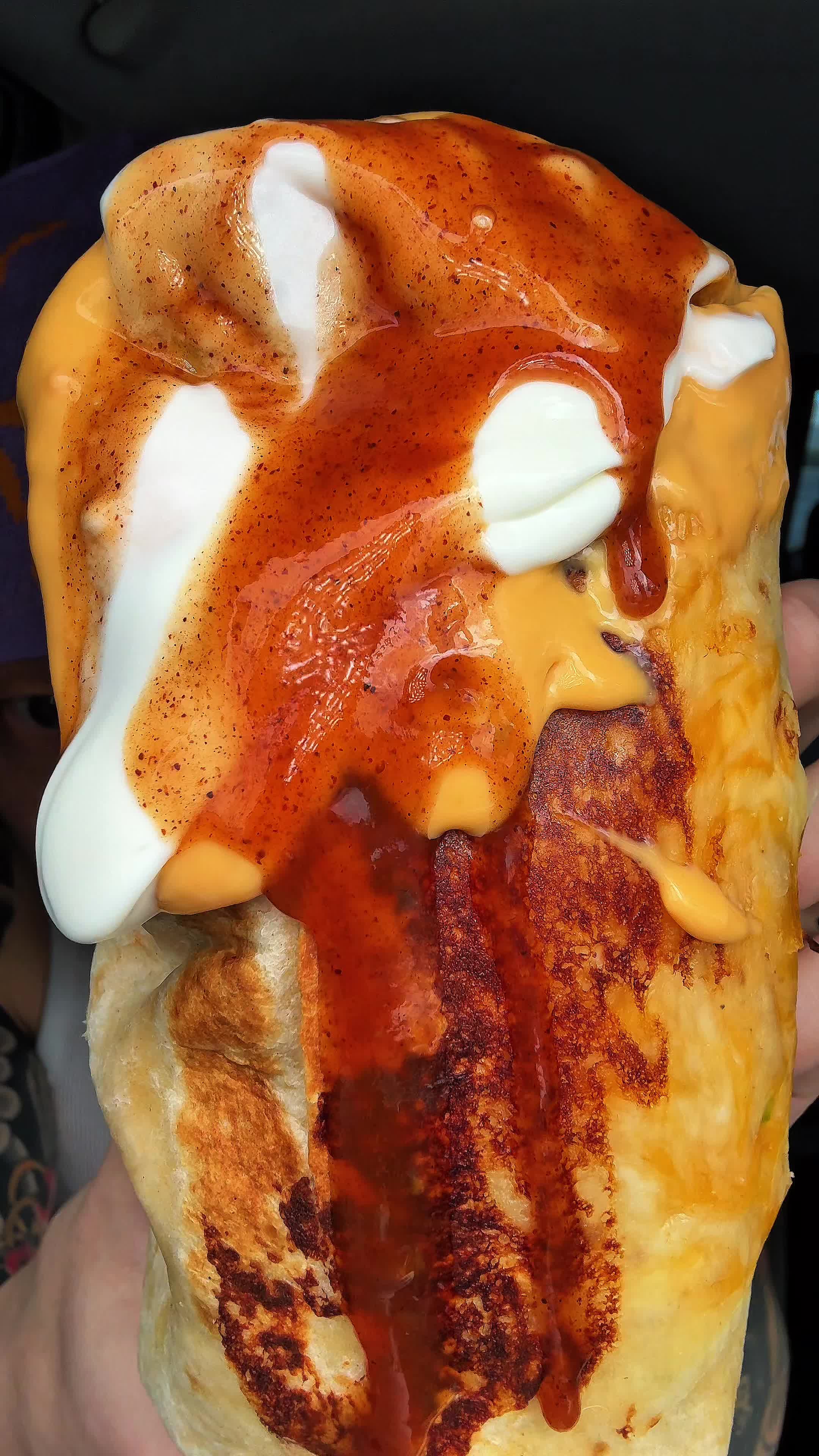 TikTok post by @shhhhimeating for Taco Bell. Caption reads: @tacobell today! I got grilled cheese burrito,....
