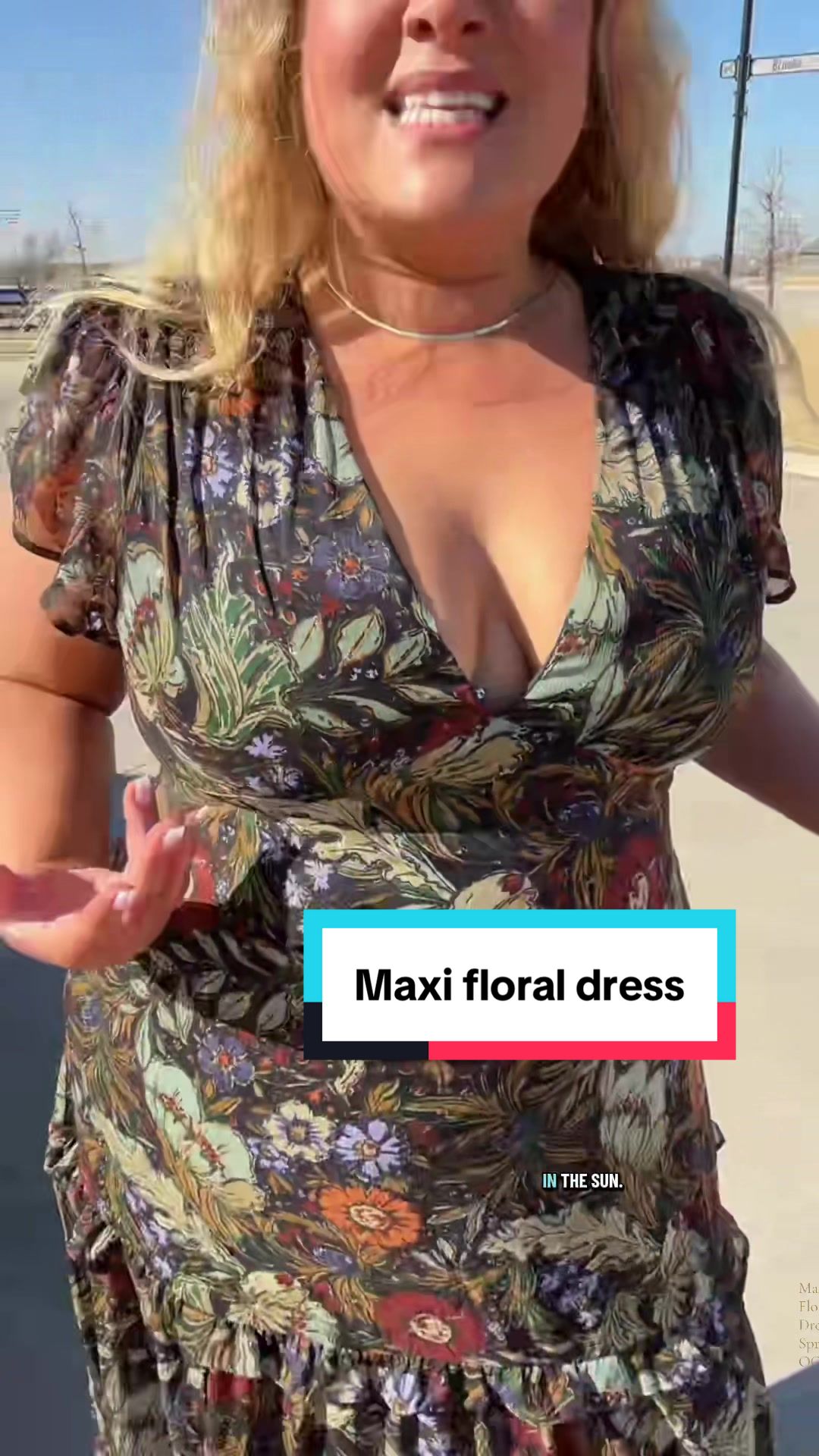 TikTok post by @3_sister_vibes for 12th Tribe. Caption reads: [...] #maxidress #springdress #OOTD @12th Tribe .