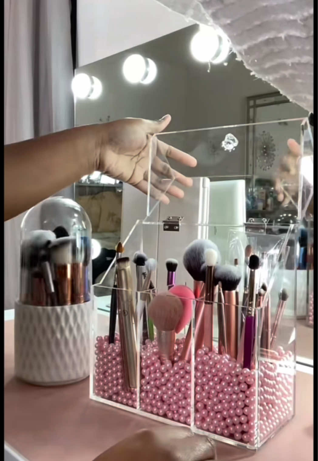 TikTok post by @glow.with.d1 for Beautyblender. Caption reads: [...] babies 🥰🥰 #makeupbrushes #beautyblender....