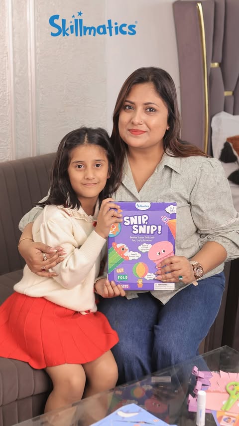 Instagram post by @swatiwins for Skillmatics. Caption reads: [...] proud every step of the way ✂️
With....