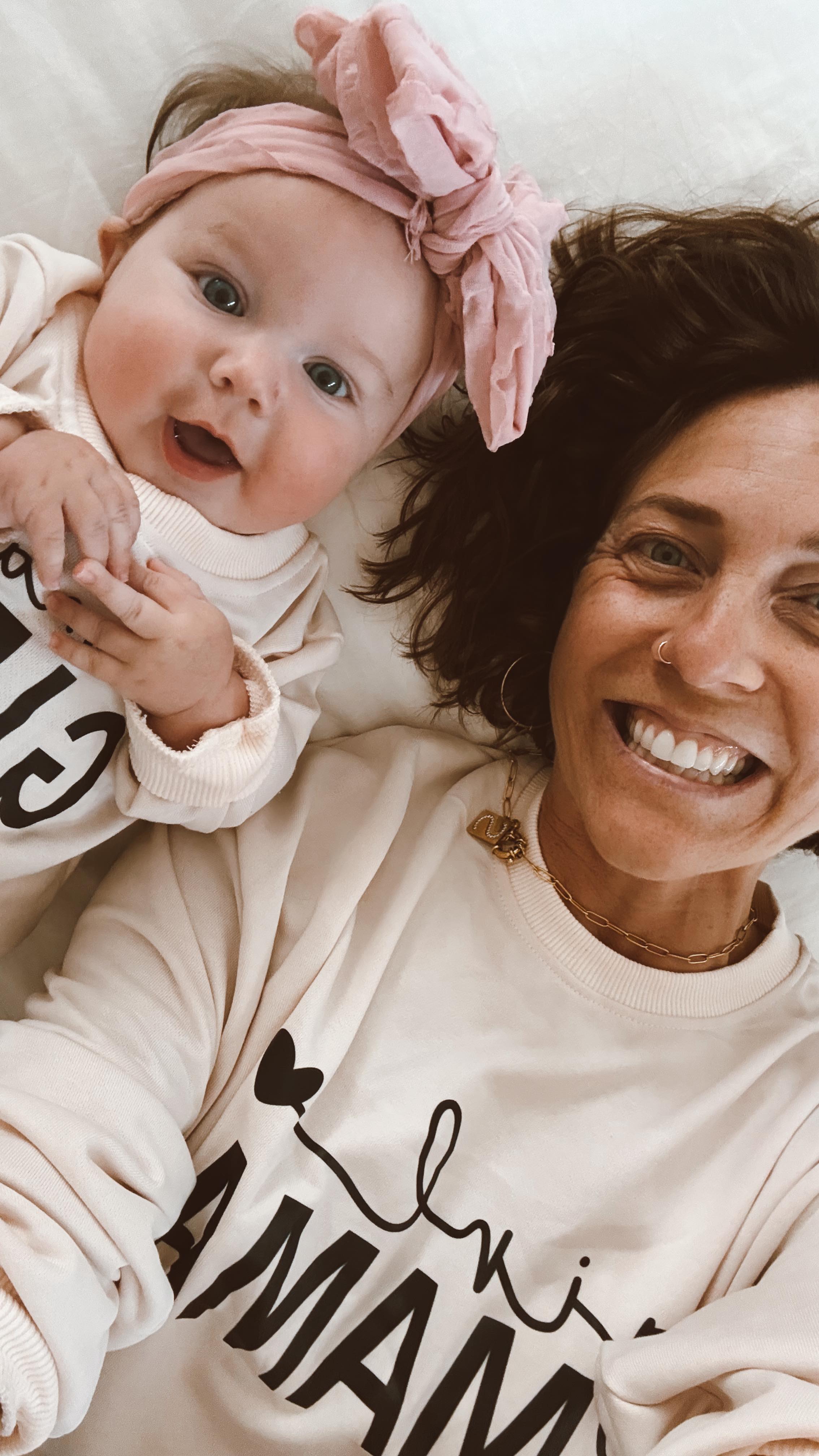 Instagram post by @fallonlev for MiniOlie. Caption reads: MY SECRET?

I loooove being a GIRL MOM. 🙃🥰....