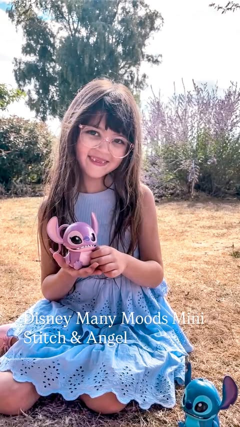 Instagram post by @the.southend.mummy for Just Play. Caption reads: [...] Stitch Many Moods Mini Angel toys from....