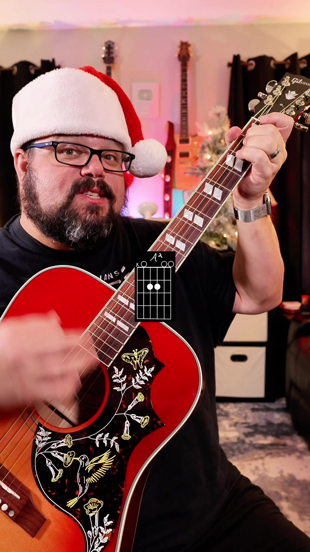 TikTok post by @chevansmusic for Gibson. Caption reads: [...] #GuitarTutorial #FYP #guitar #gibsonguitar....